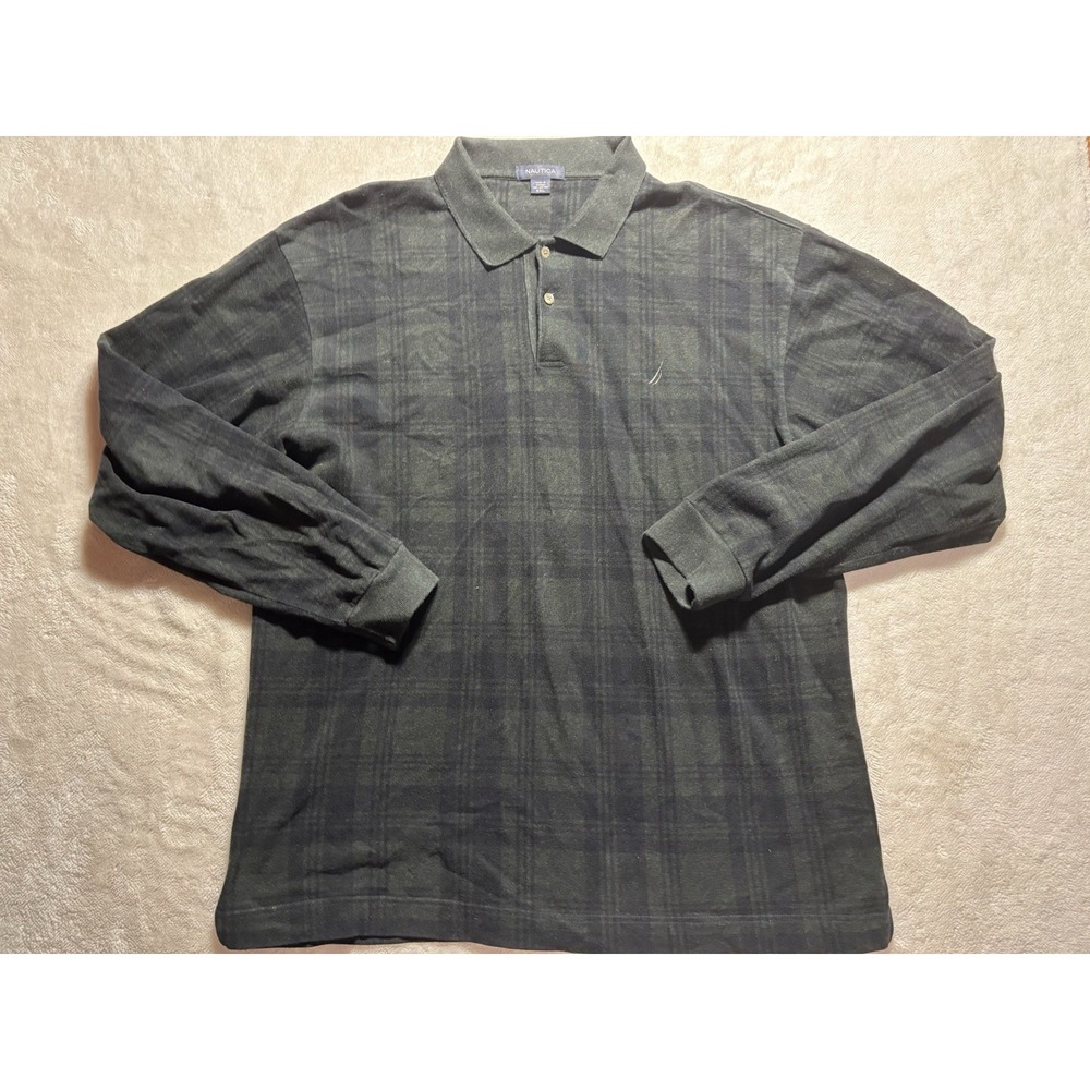 Thick Nautica Checkered Long Sleeve Shirt 100% Cotton XXL